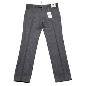 NWT Joseph Abboud Heritage Mens 42 Charcoal Linen Wool Raw Hem Dress Pants